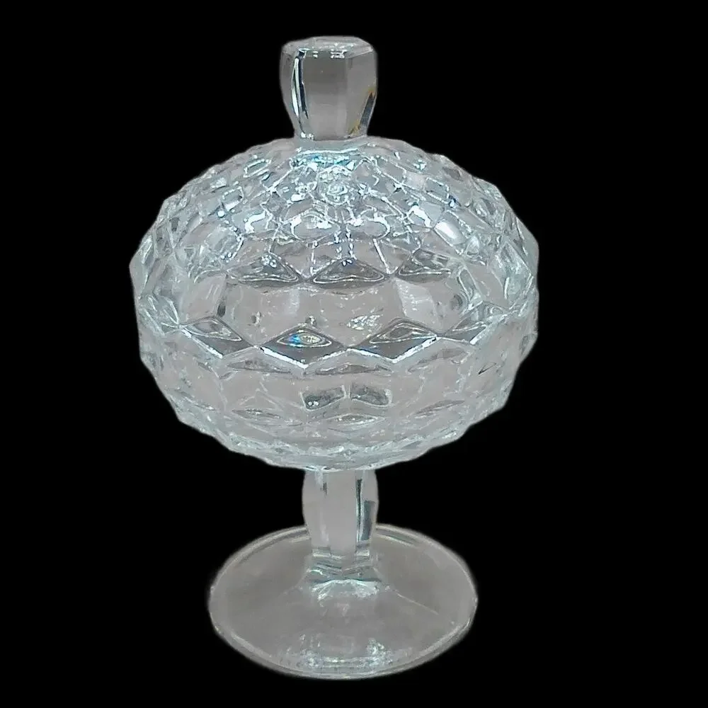 Fostoria Jelly Dish & Lid American Clear (Stem 2056) Vintage Glass Compote